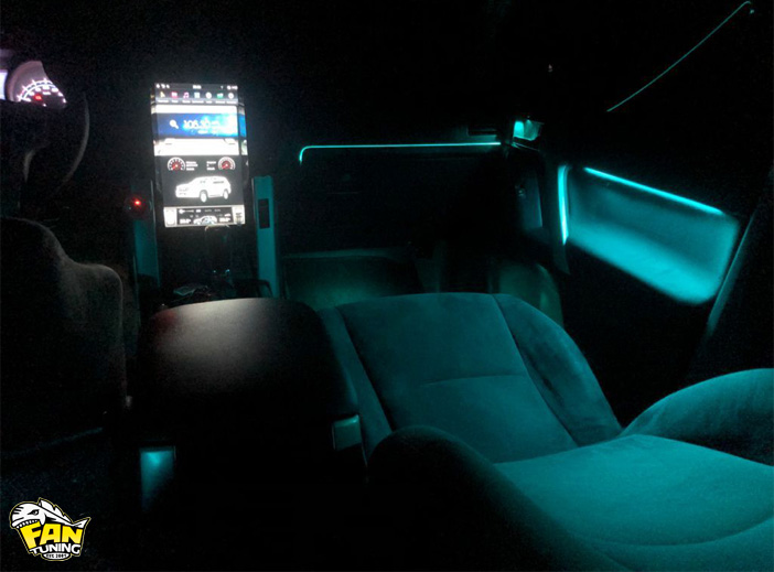 Установка атмосферной подсветки салона Ambient Light в Тойоту Ленд Крузер Прадо (Toyota Land Cruiser Prado) 150